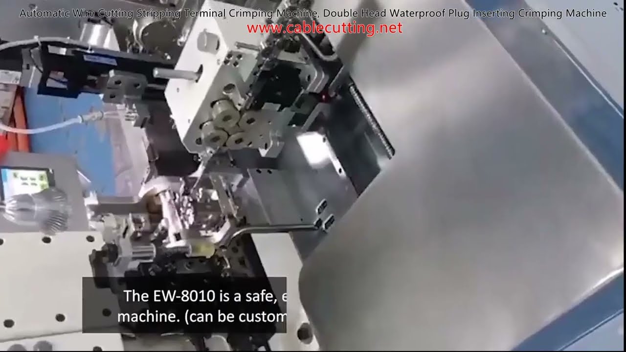 Automatic Wire Cutting Stripping Terminal Crimping Machine, Double Head Waterproof Plug Inserting Cr