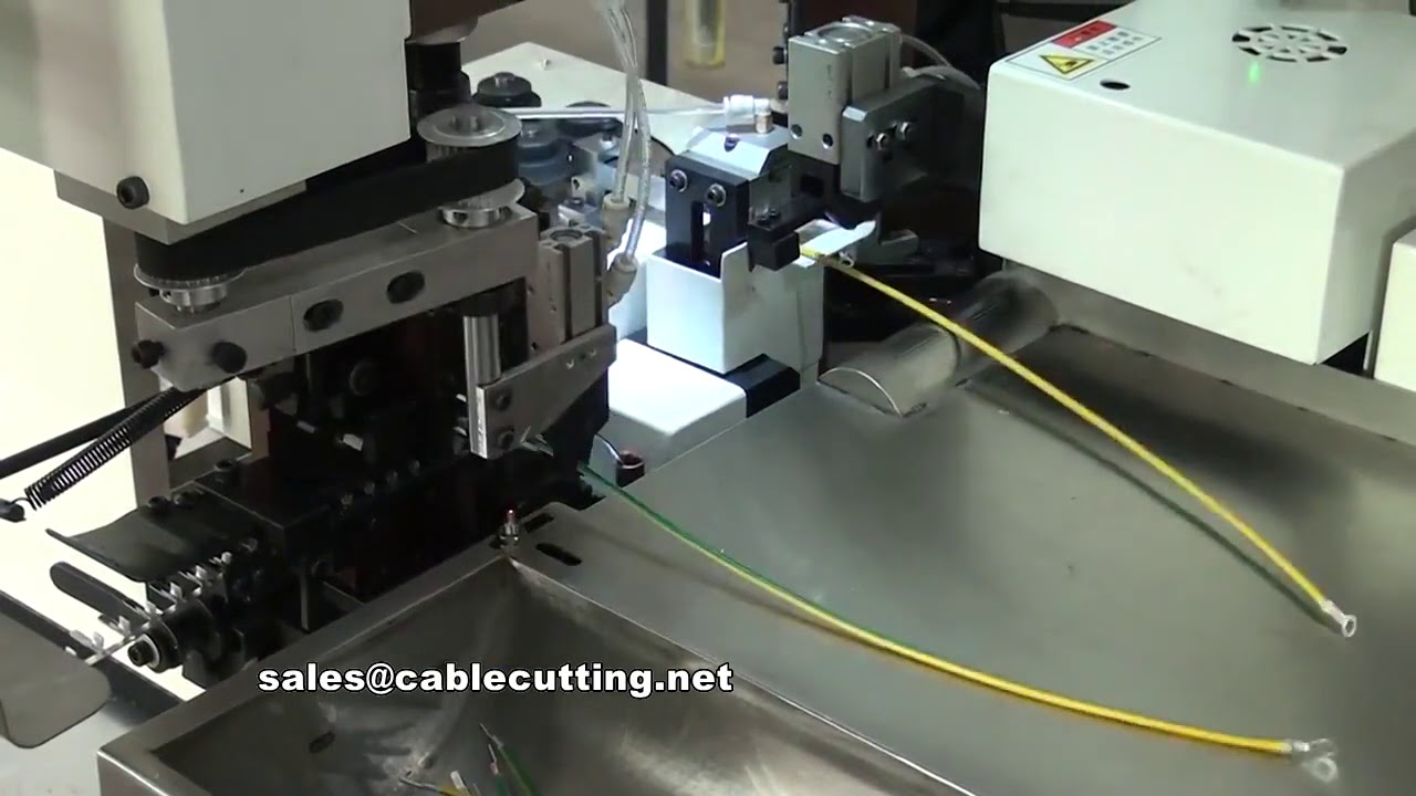 two heads 2 ends fully automatic wire stripping and terminal crimping machine