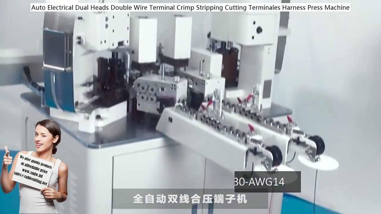 Auto Electrical Dual Heads Double Wire Terminal Crimp Stripping Cutting Terminales Harness Press